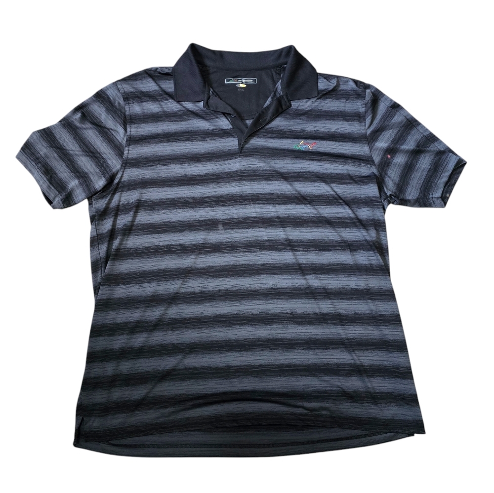 Pre-Owned Polo Shirt Mens 3XL Gray Golf Preppy Short Sleeve Play Dry Shark Logo